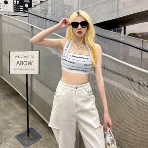 Alexander Wang logo Bandage Cropped Bra Top